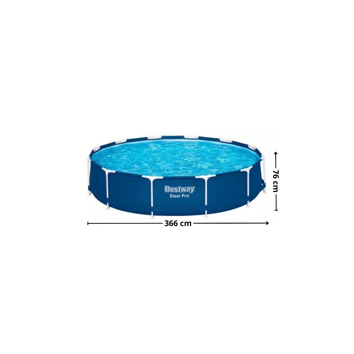 BESTWAY - Piscina redonda 366x76cm con bomba gris Bestway