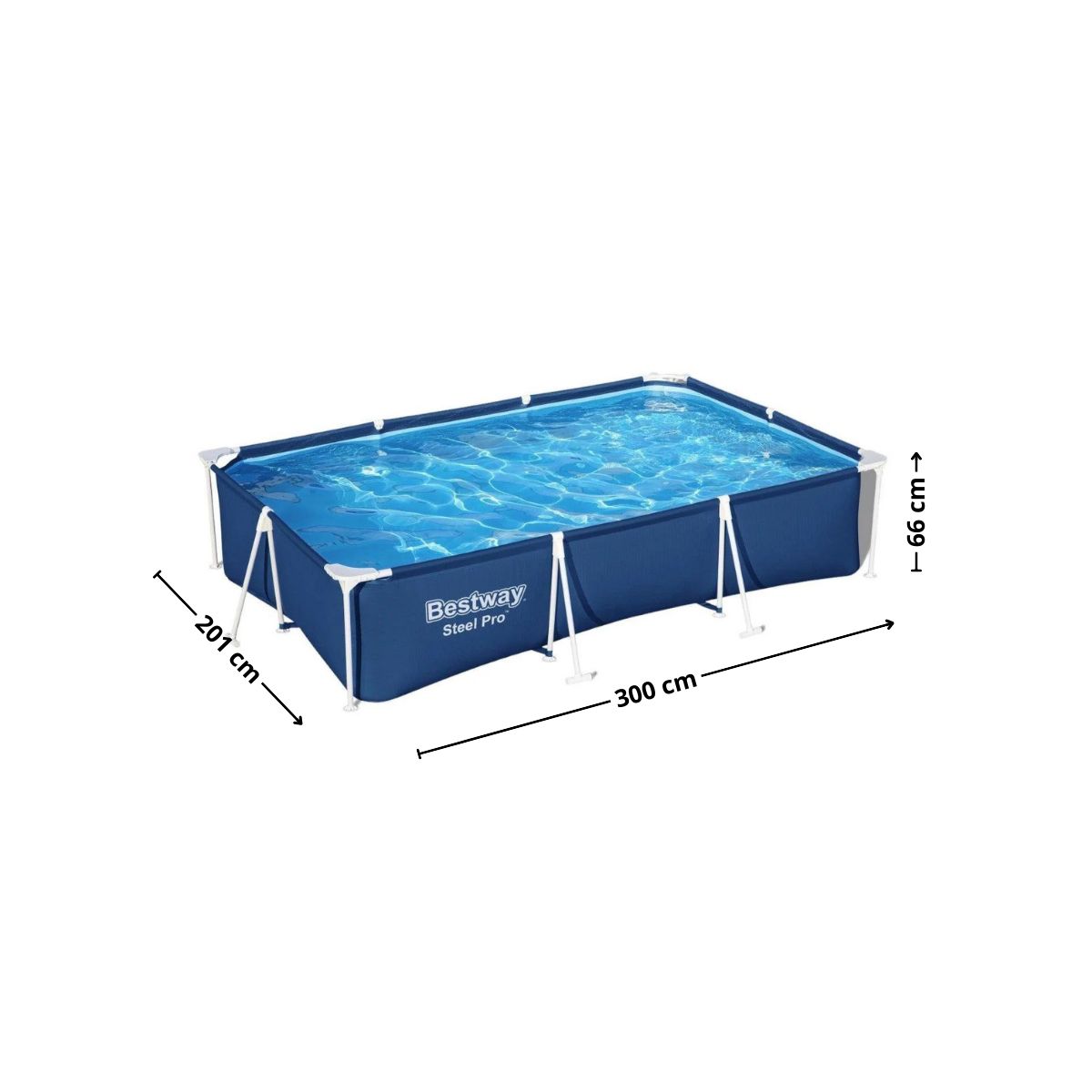 BESTWAY - Piscina estructural rectangular 300x201x66cm 3300lts Bestway