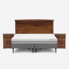 ROSEN - Cama Pratta 2 Plazas Base Dividida + Muebles Veneto