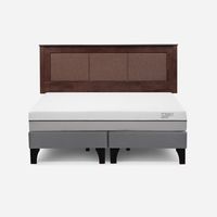 Cama Europea Pratta King Pata Madera BD + Respaldo Rachel