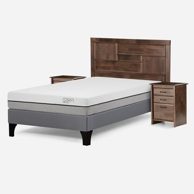 Imagen 2 del producto Cama Europea Pratta Full Pata Madera +Respaldo y 2 Veladores