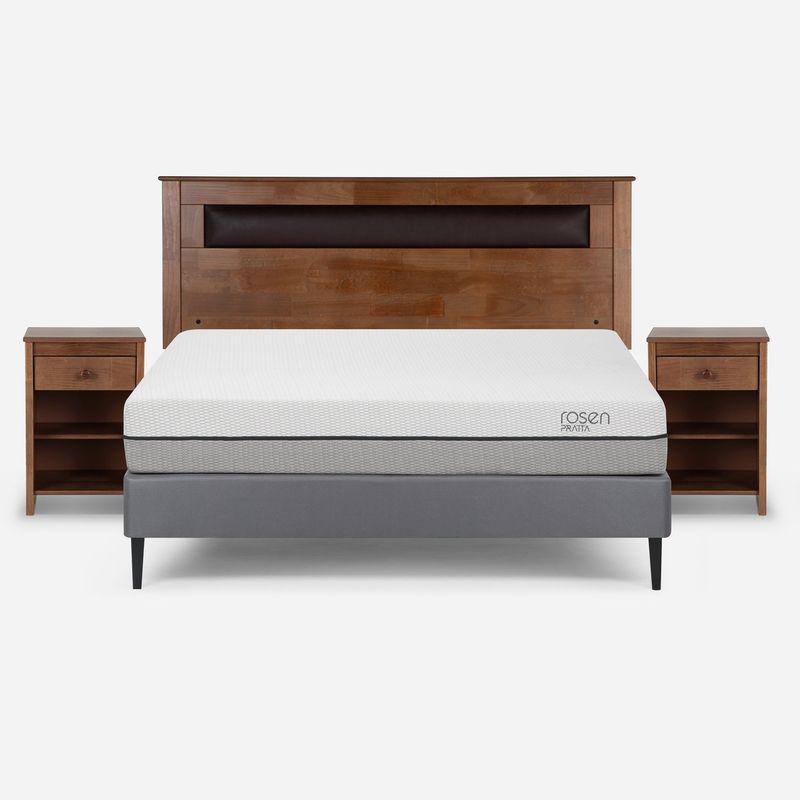 ROSEN - Cama Europea Rosen Pratta P. Metal Full + Muebles Ferrara