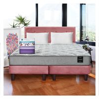 Combo Cama Cannon 2 Plazas+2 Almohadas+Sabanas+Respaldo Tela Rosa