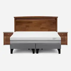 ROSEN - Cama Pratta King Pata Madera + Muebles Veneto