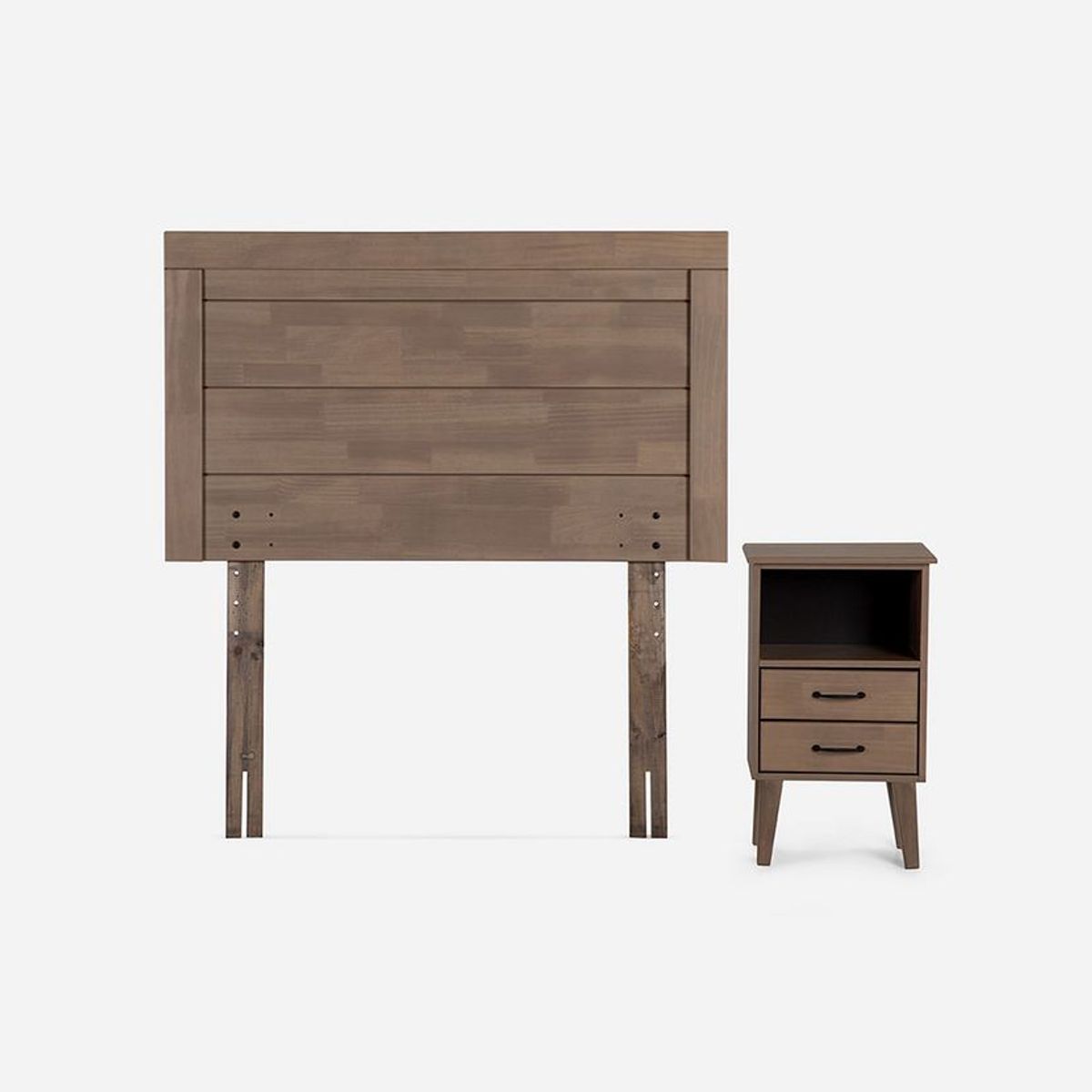 ROSEN - Cama Europea Pratta 1,5 Plazas Pata Acero + Muebles Sicilia