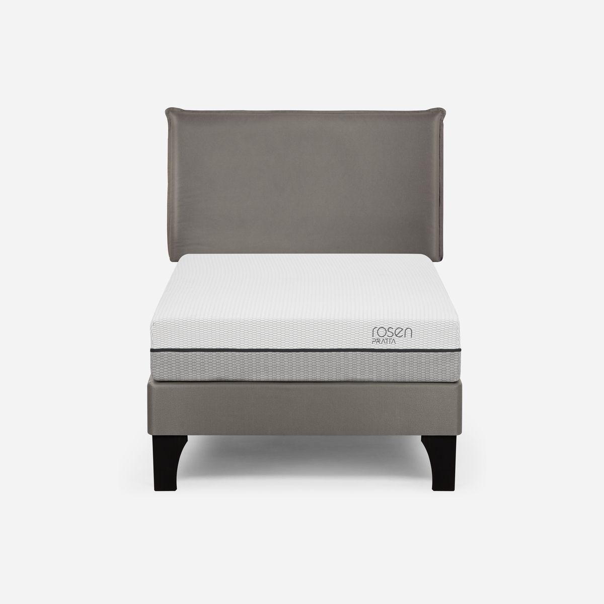 ROSEN - Cama Europea Pratta 1,5 Plazas Pata Madera +Respaldo Maurice