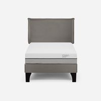 Cama Europea Pratta 1,5 Plazas Pata Madera +Respaldo Maurice