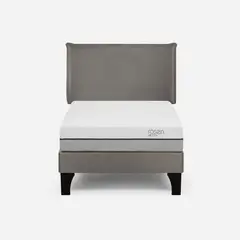ROSEN - Cama Europea Pratta 1,5 Plazas Pata Madera +Respaldo Maurice