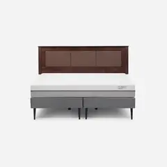 ROSEN - Cama Europea Pratta King Pata Acero BD + Respaldo Rachel
