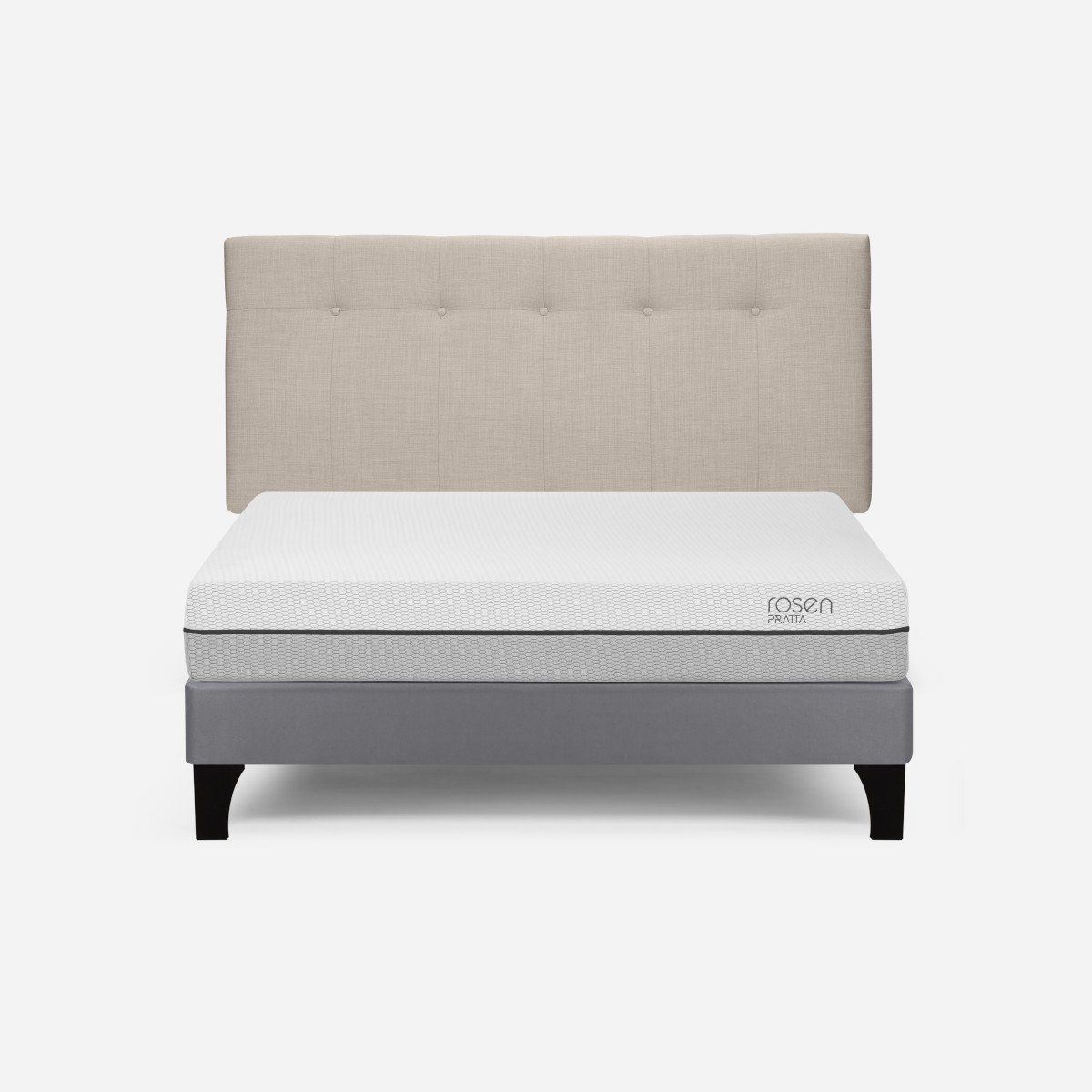 ROSEN - Cama Europea Pratta 2 Pl Pata Madera BN +Respaldo New Bennet