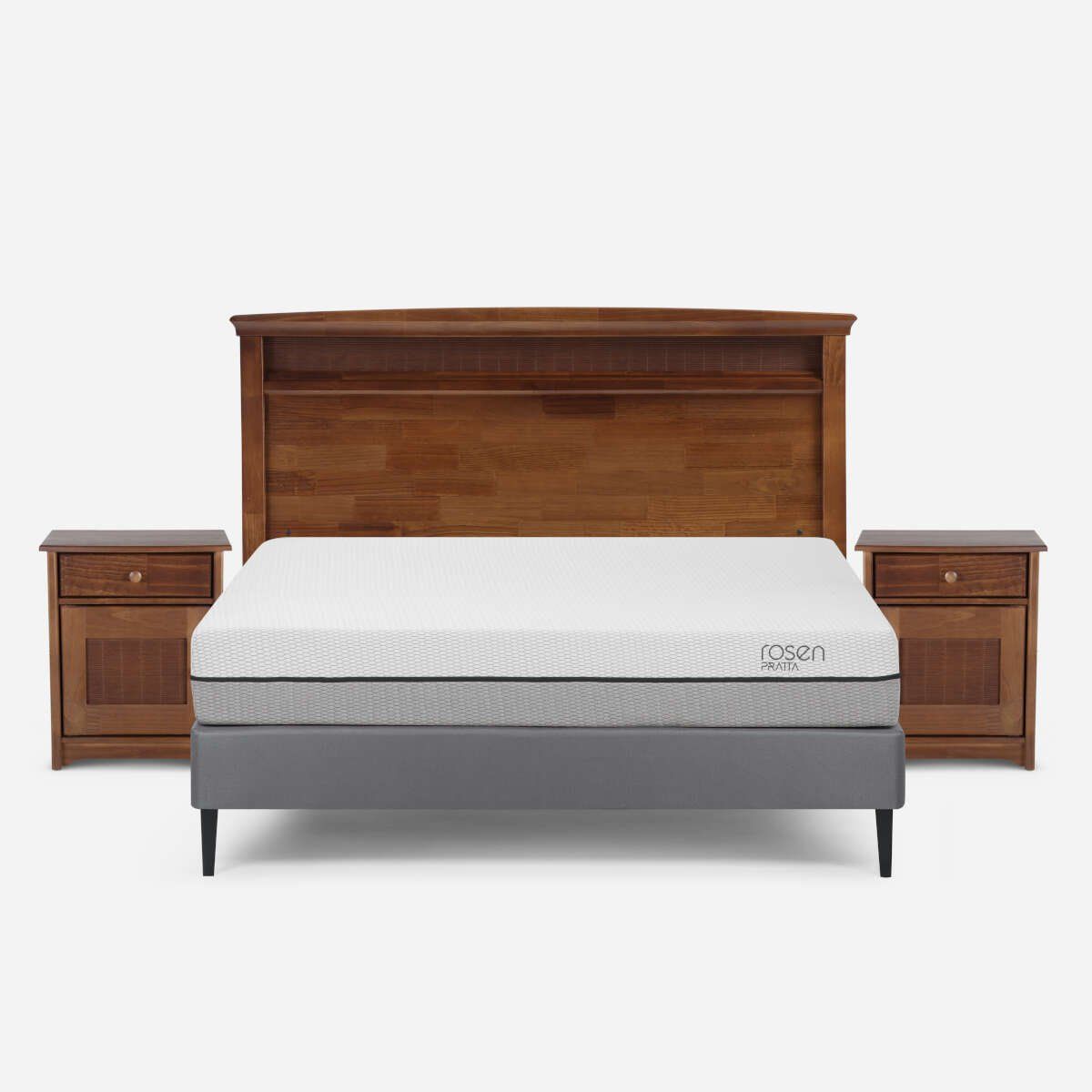 ROSEN - Cama Pratta 2 Plazas + Muebles Veneto