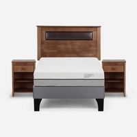 Cama Europea Pratta P. Madera Full + Muebles Ferrara