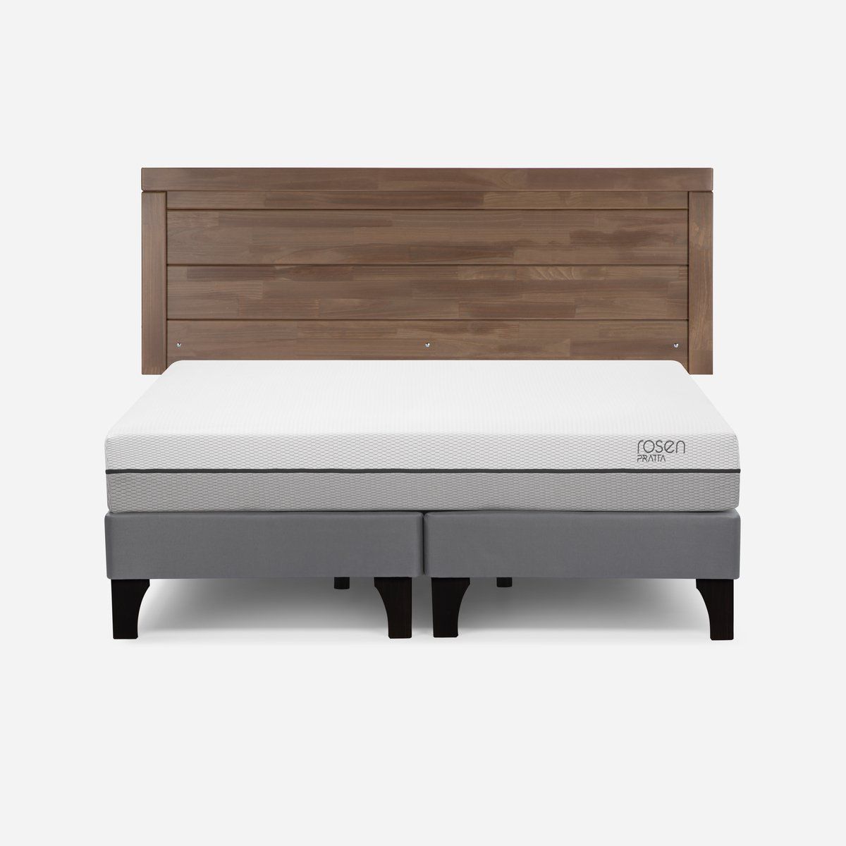 ROSEN - Cama Europea Pratta King Pata Madera BD  + Respaldo Sicilia