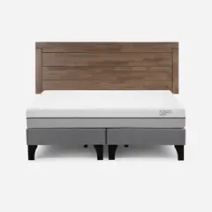 ROSEN - Cama Europea Pratta King Pata Madera BD + Respaldo Sicilia