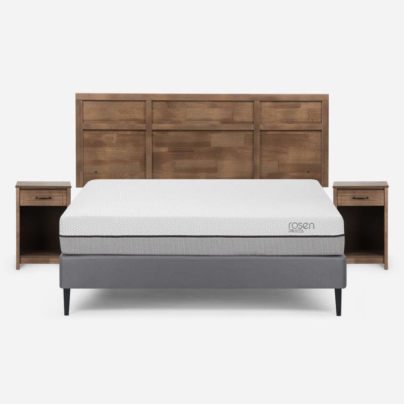 ROSEN - Cama Pratta 2 Plazas + Muebles Robin Tostado