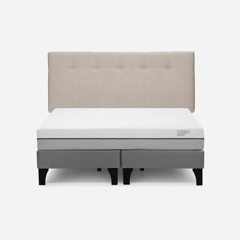 ROSEN - Cama Europea Pratta King Pata Madera BD +Respaldo New Bennet