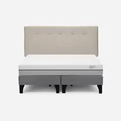 ROSEN - Cama Europea Pratta King Pata Madera BD +Respaldo New Bennet