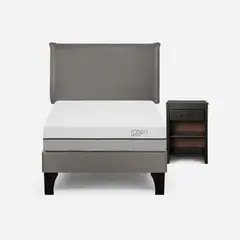 ROSEN - Cama Europea Pratta 1,5 Plazas Pata Madera + Muebles Maurice.