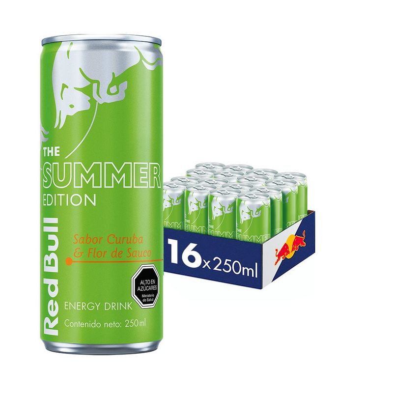 RED BULL - Red Bull Bebida Energética Pack 16 Latas Flor de Sauco 250ml