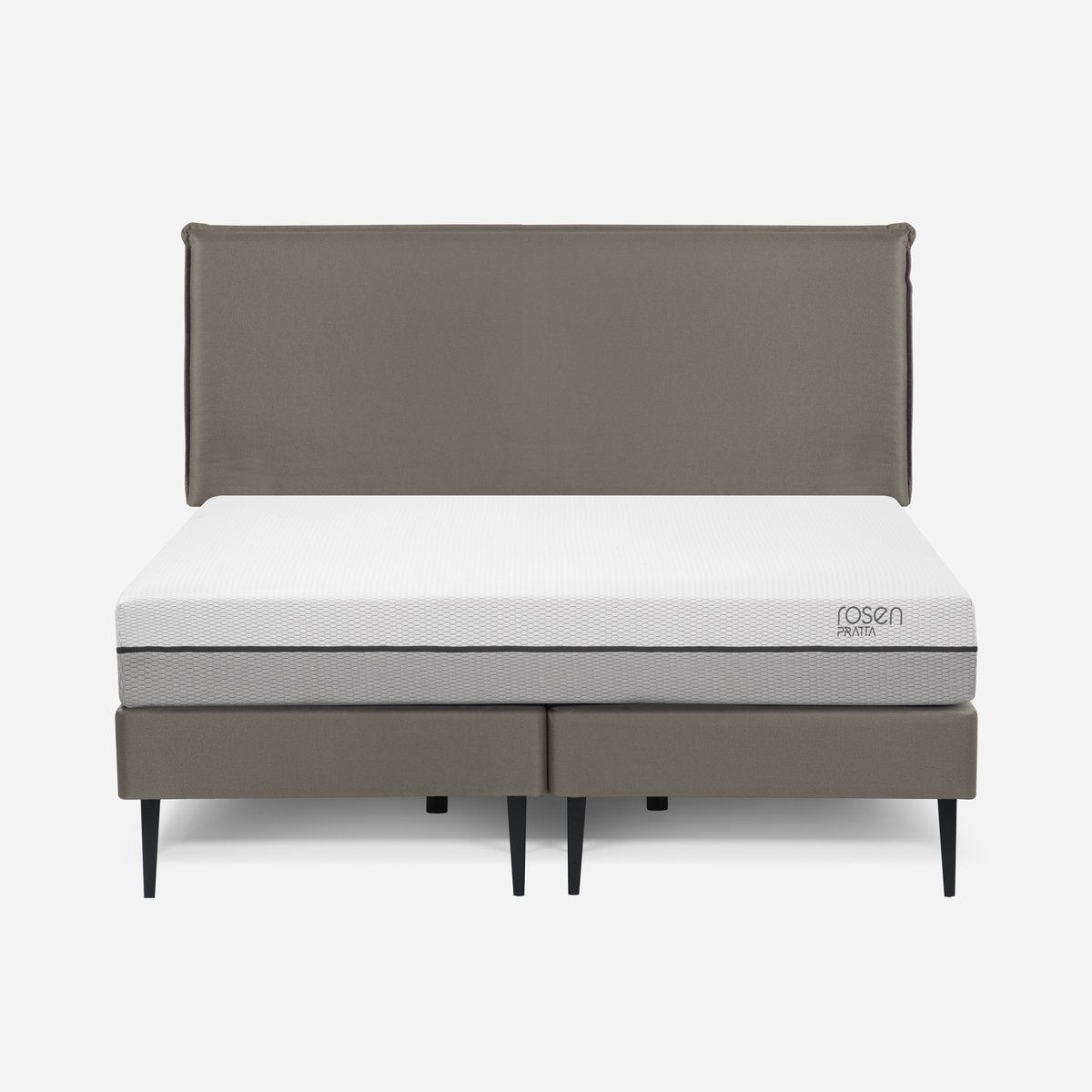 ROSEN - Cama Europea Pratta 2 Plazas Pata Acero BD+ Respaldo Maurice