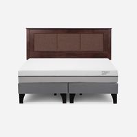 Cama Europea Pratta 2 Plazas Pata Madera BD +Respaldo Rachel