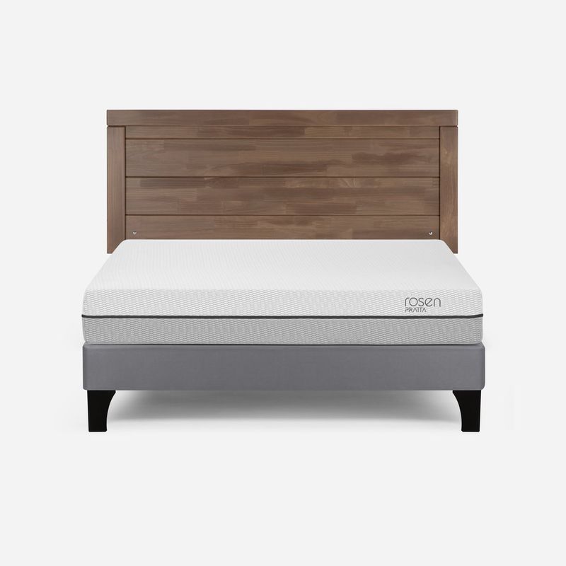 ROSEN - Cama Europea Pratta 2 Plazas Para Madera BN+Respaldo Sicilia