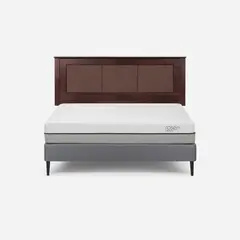 ROSEN - Cama Europea Pratta 2 Plazas Pata Acero BN + Respaldo Rachel