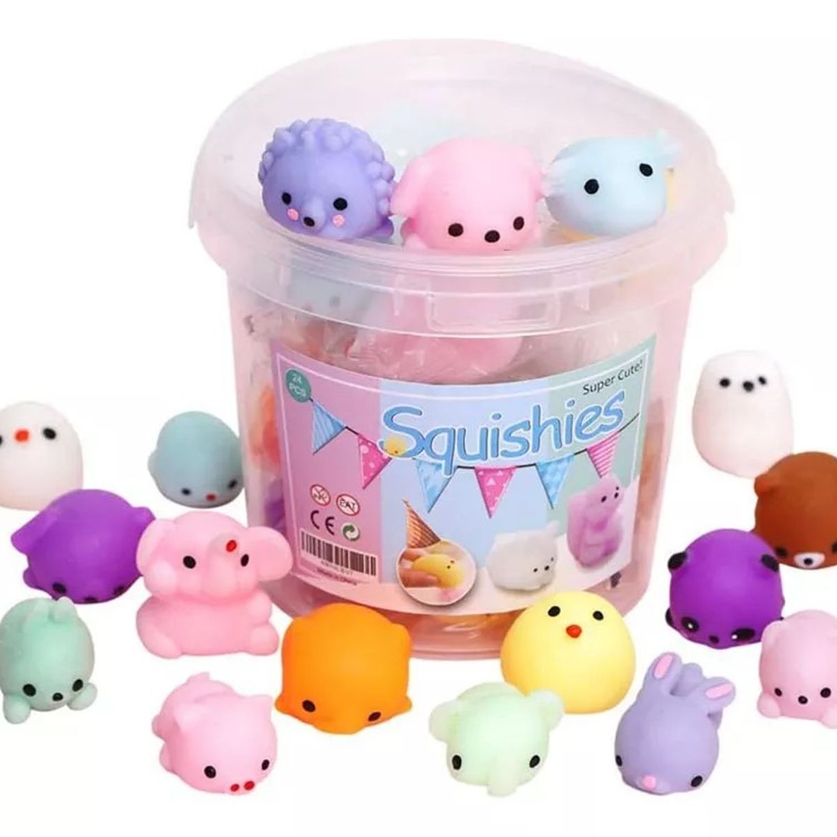 MUNDO MAGIA - Mini Mochi Squishy Antiestrés Fidget Squeeze Toy 24 Piezas