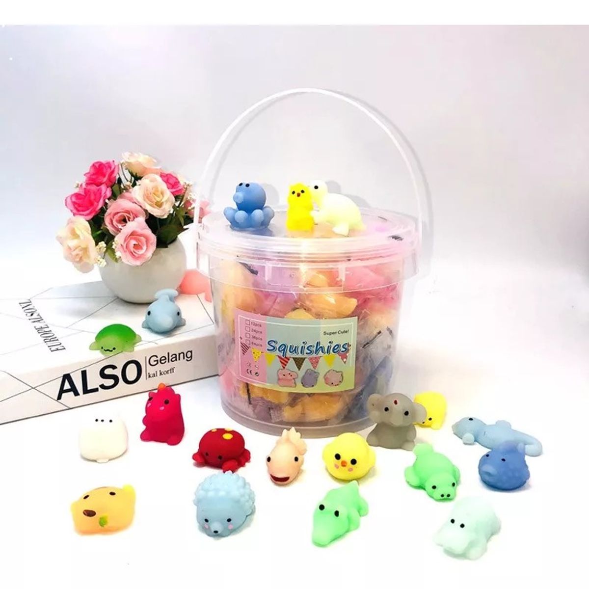 MUNDO MAGIA - Mini Mochi Squishy Antiestrés Fidget Squeeze Toy 24 Piezas