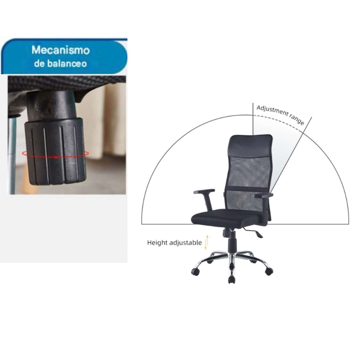 GENERICO - Silla De escritorio Business mecanismo de balanceo brazo ajustable