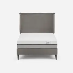 ROSEN - Cama Europea Pratta 1,5 Plazas Pata Acero + Respaldo Maurice