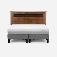 Cama Europea Pratta 2 Plazas Pata Madera BD+Respaldo Ferrara