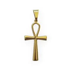 ANDREA COGGIOLA JOYAS - Colgante Cruz Ankh Grande Enchapado Oro 18K