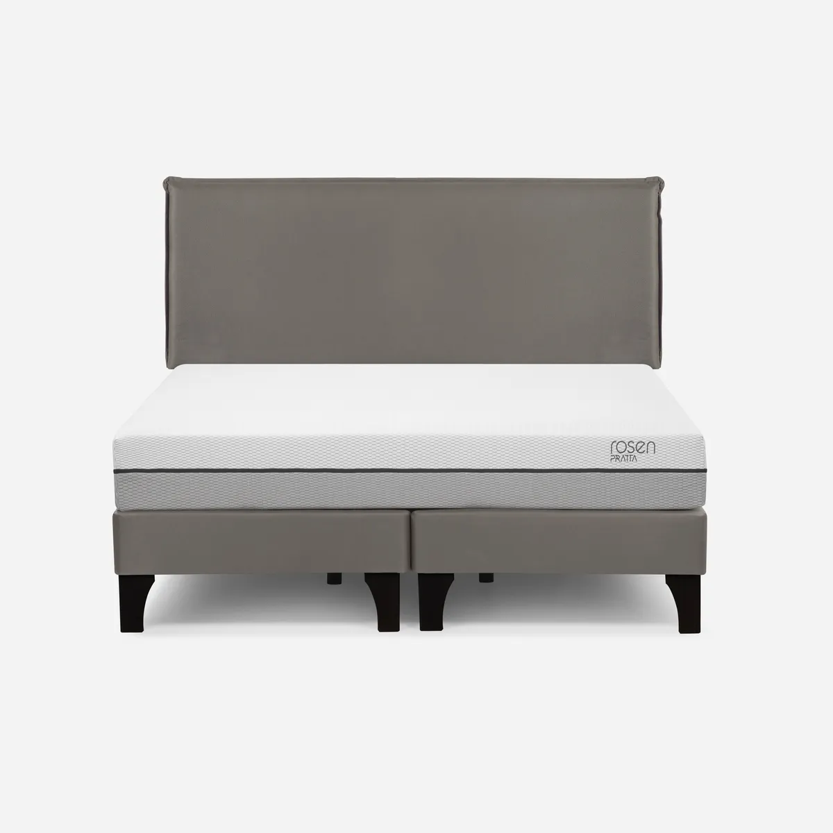 ROSEN - Cama Europea Pratta 2 Plazas Pata Madera BD+Respaldo Maurice