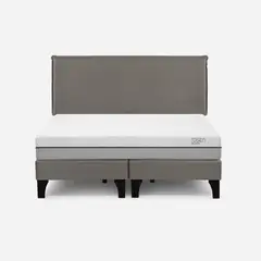 ROSEN - Cama Europea Pratta 2 Plazas Pata Madera BD+Respaldo Maurice