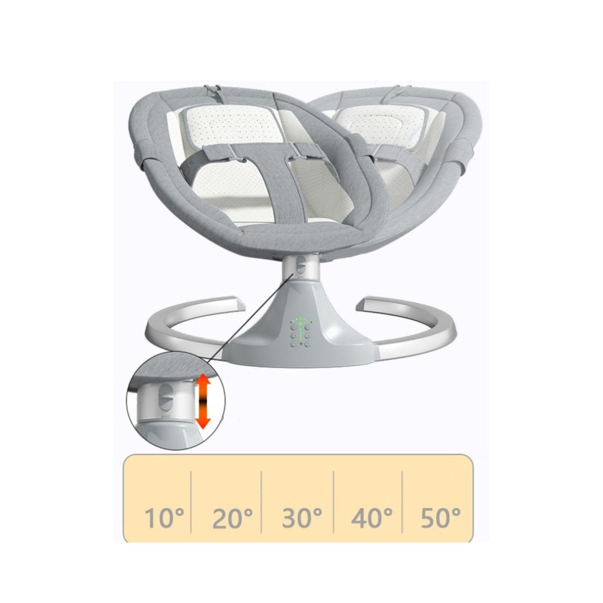 BABYLUNA - Silla Mecedora Smart para Bebes con Balanceo y Música Rosa