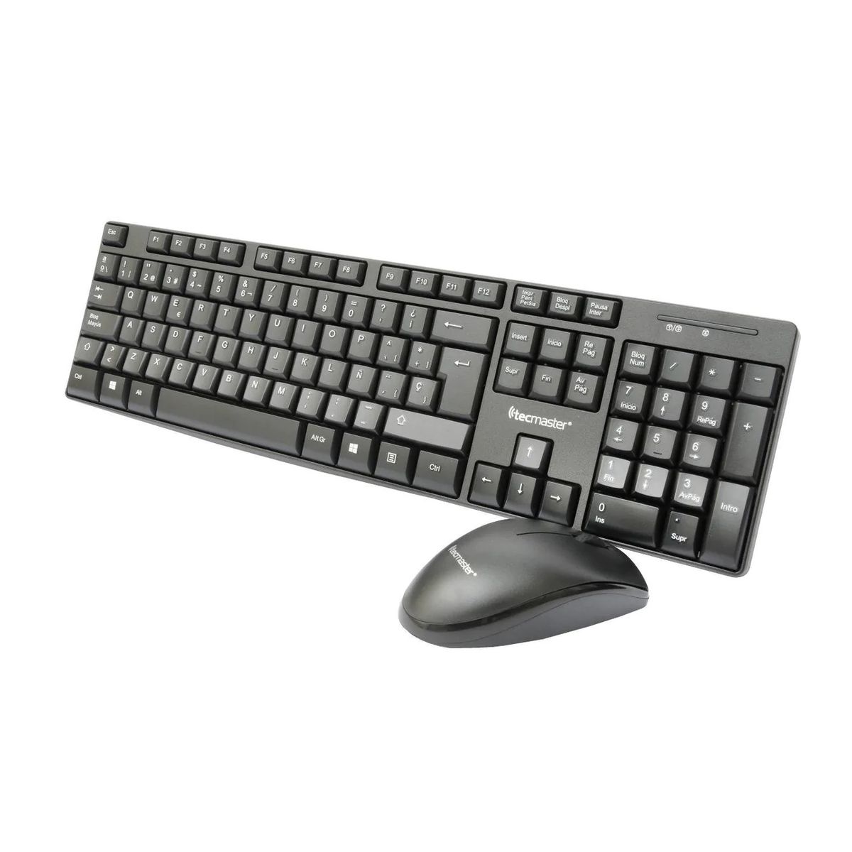 TECMASTER - Kit Teclado Y Mouse Inalámbrico Tecmaster TM-100512 Negro