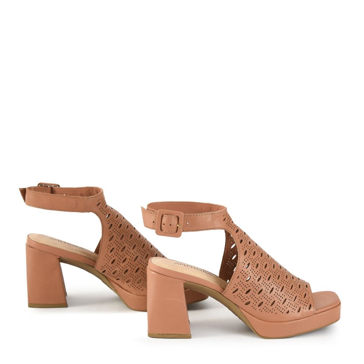 AMPHORA - Sandalia salma cuero camel