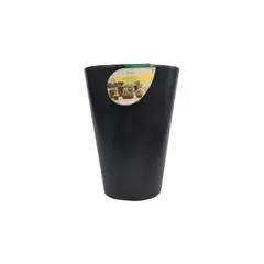 VERDY - Maceta Joinville Cono 17x30cms Negro Efecto Marmoleado
