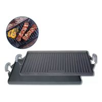 Plancha Churrasquera Para Cocina Con Asas Cromadas Inoxcrom