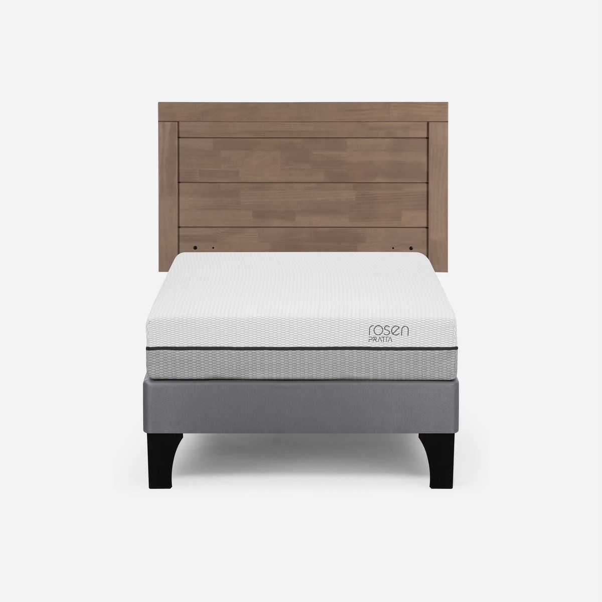ROSEN - Cama Europea Pratta 1,5 Plazas Pata Madera +Respaldo Sicilia