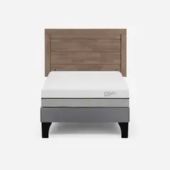 ROSEN - Cama Europea Pratta 1,5 Plazas Pata Madera +Respaldo Sicilia