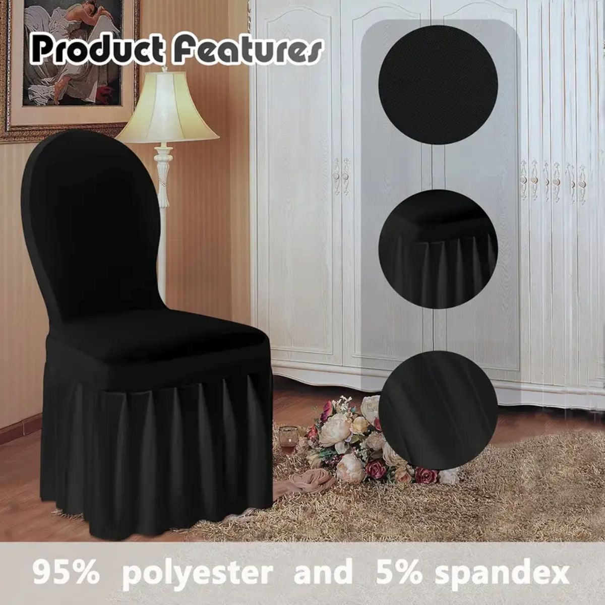 GENERICO - Pack 6 Funda Elástica Para Silla Universal De Evento - Negro