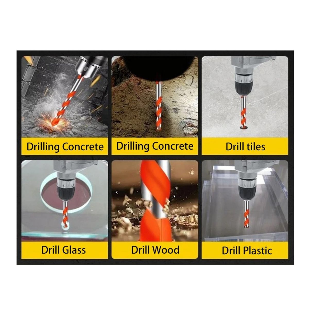 GENERICO - Broca Hss De Carburo Acero Azulejos Cerámica Vidrio Concreto