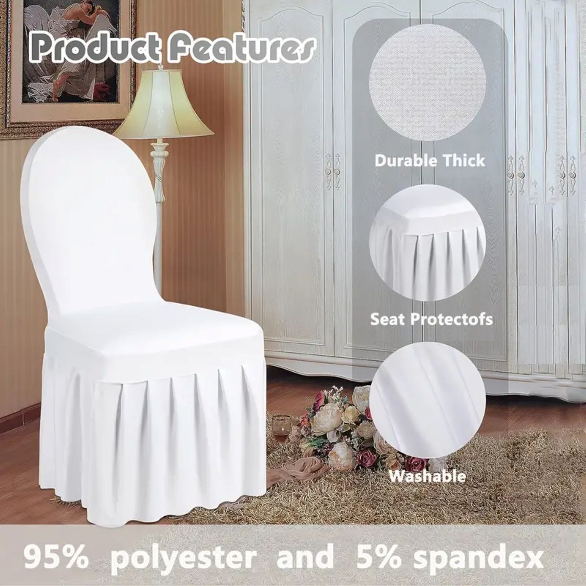 GENERICO - Pack 6 Funda Elástica Para Silla Universal De Evento - Blanco