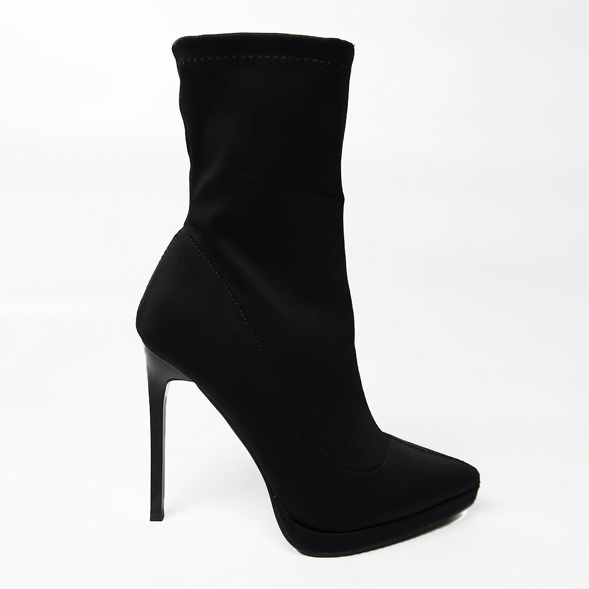 DANCY - Botin Tacón De Aguja De Punta Puntiaguda Charol Y Terciopelo