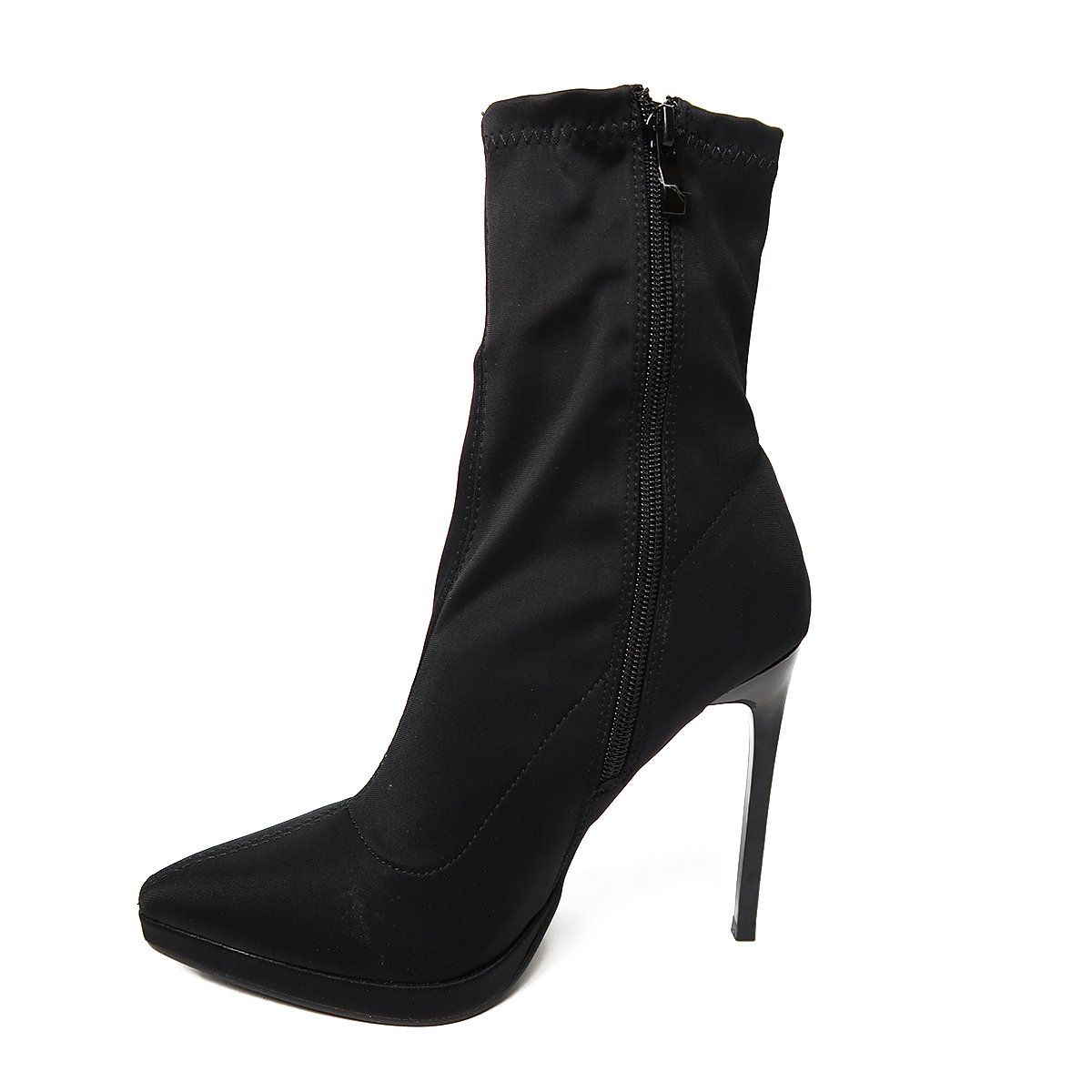 DANCY - Botin Tacón De Aguja De Punta Puntiaguda Charol Y Terciopelo