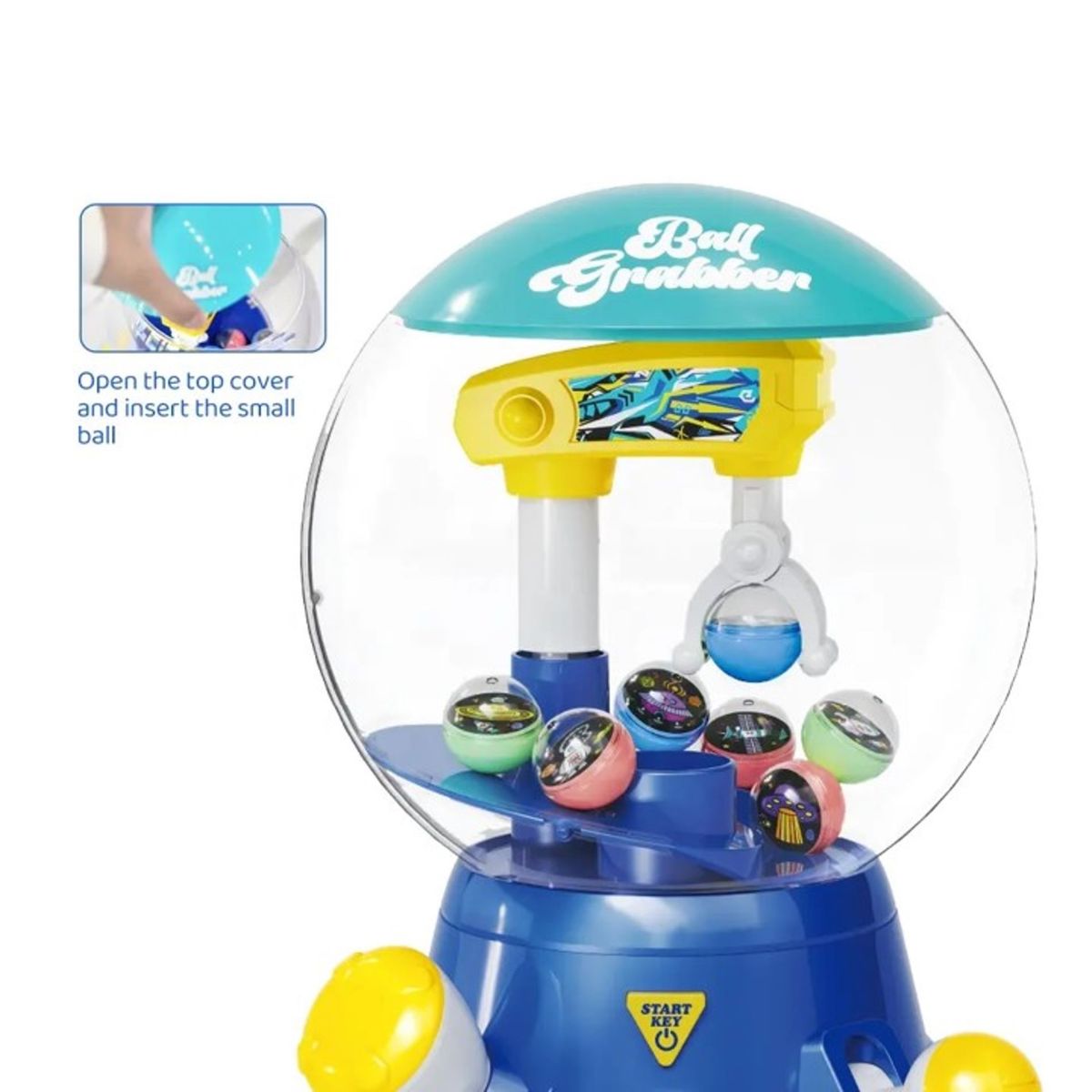 GENERICO - MAQUINA EXPENDEDORA DE MINI PELOTAS O MAQUINA DE GARRAS AZUL