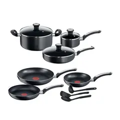 TEFAL - Batería 12 piezas Platinum Black