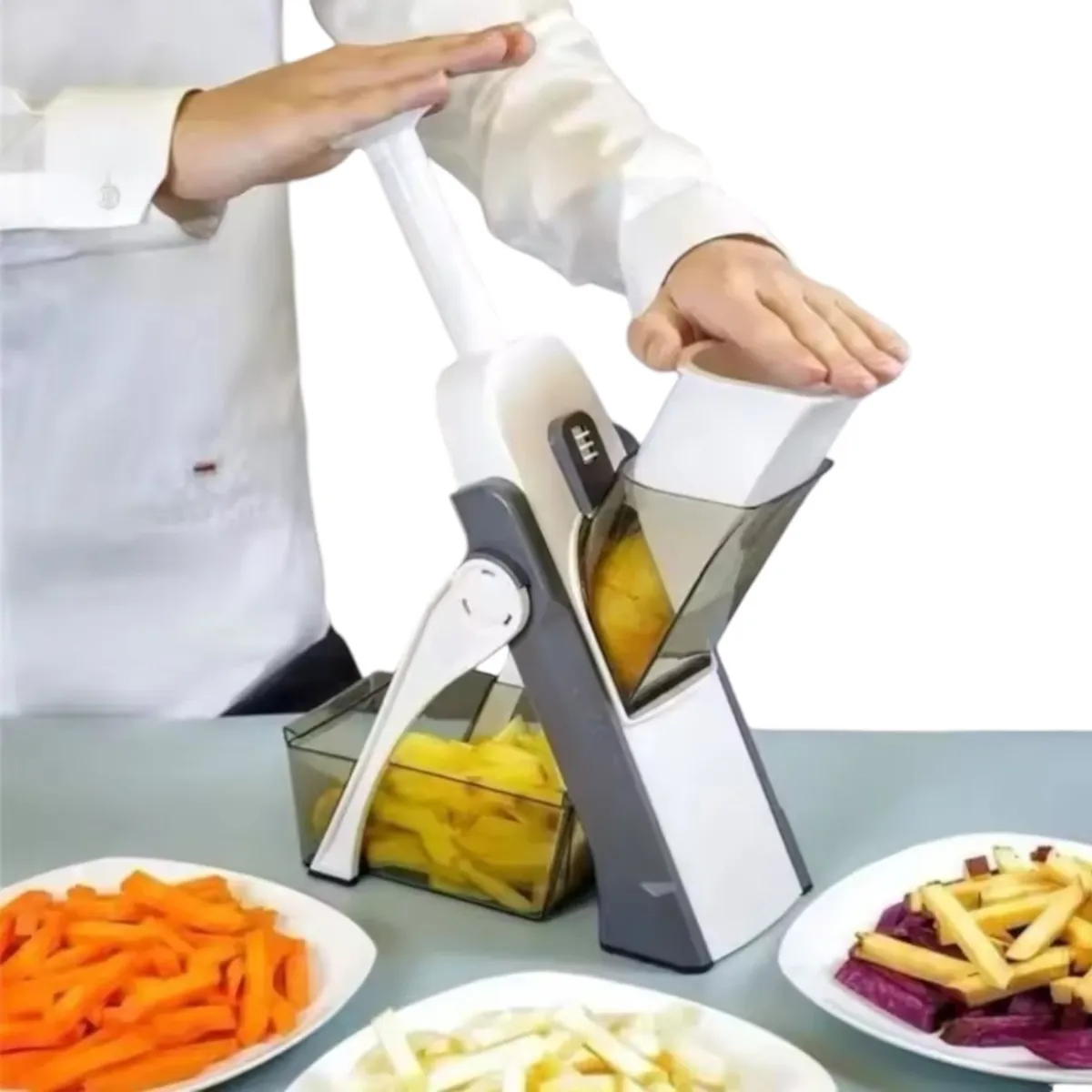 Cortador Picador Rebanador Mandolina de Cocina Multifuncional 5 en 1, marca GENERICO - Foto 2